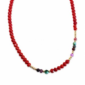 Collier en corail rouge,...