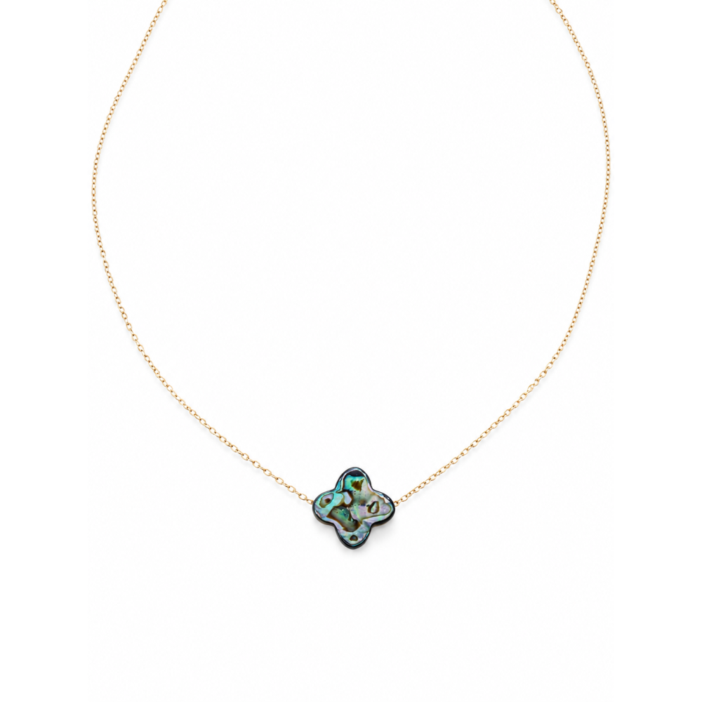 Collier Trèfle en nacre abalone CONACF0074G