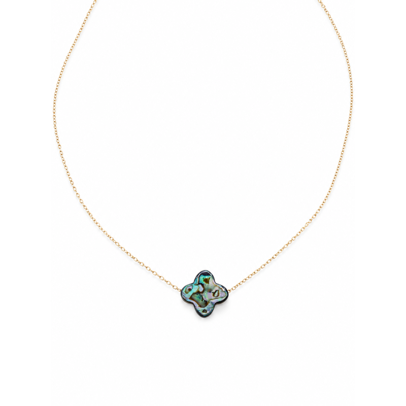 Collier Trèfle en nacre abalone CONACF0074G