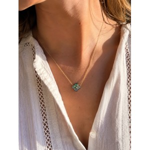 Collier Trèfle en nacre abalone CONACF0074G
