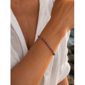 Bracelet Corail Rouge & Rubis-Saphir Facettés – Gold Filled BRCORF0099G