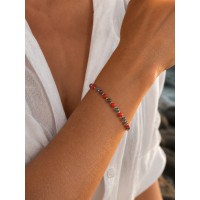 Bracelet Corail Rouge & Rubis-Saphir Facettés – Gold Filled BRCORF0099G