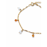 Bracelet Nacre & Cornaline Facettée – Chaîne dorée en acier inoxydable BRNACF0070G