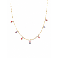 Collier pampilles, corail rouge et rubis-saphir COCORF0095G