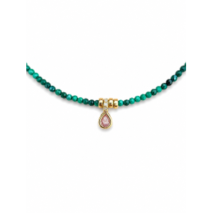Collier choker en malachite...