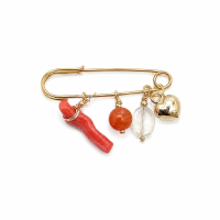 Broche de naissance en corail corse BROCOREF001G
