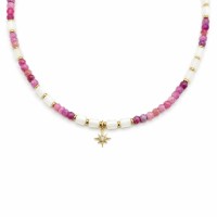 Collier nacre blanche et rubis rouge CONACF0053G