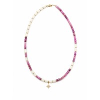 Collier nacre blanche et rubis rouge CONACF0053G