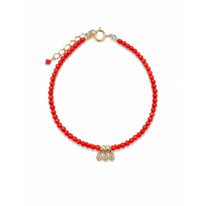 Bracelet en corail rouge et...