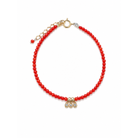 Bracelet en corail rouge et breloques en zircone BRACORF00101G