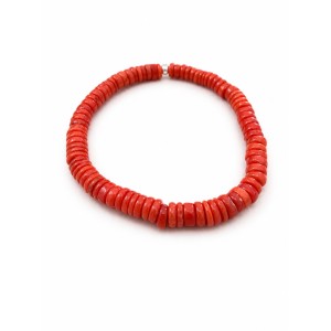 Bracelet en rondelles de corail rouge BRCORH0034A
