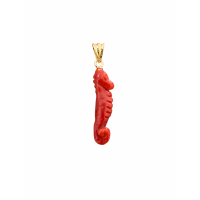 Pendentif hippocampe en corail rouge PDCORF0034O