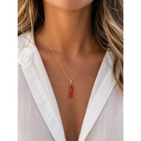 Pendentif hippocampe en corail rouge PDCORF0034O