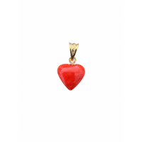 Pendentif cœur en corail rouge sculpté PDCORF0036O