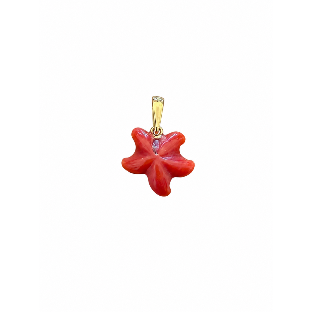 Pendentif étoile de mer en corail rouge PDCORF0038O