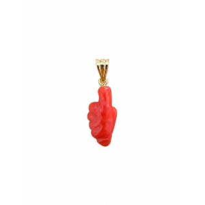 Pendentif Corse en corail rouge, en or PDCORF0039O