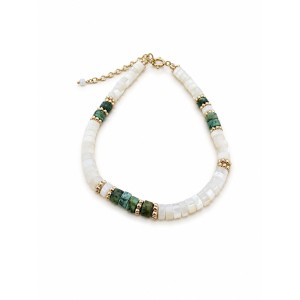 Bracelet en nacre & turquoise africaine – Gold Filled BRNACF0072G