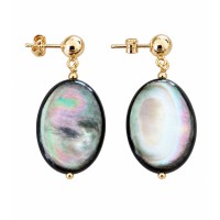 Boucles d’oreilles en nacre grise & Gold Filled  BONACF0058G