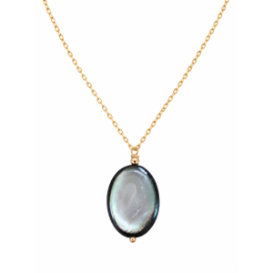 Collier en nacre grise &...