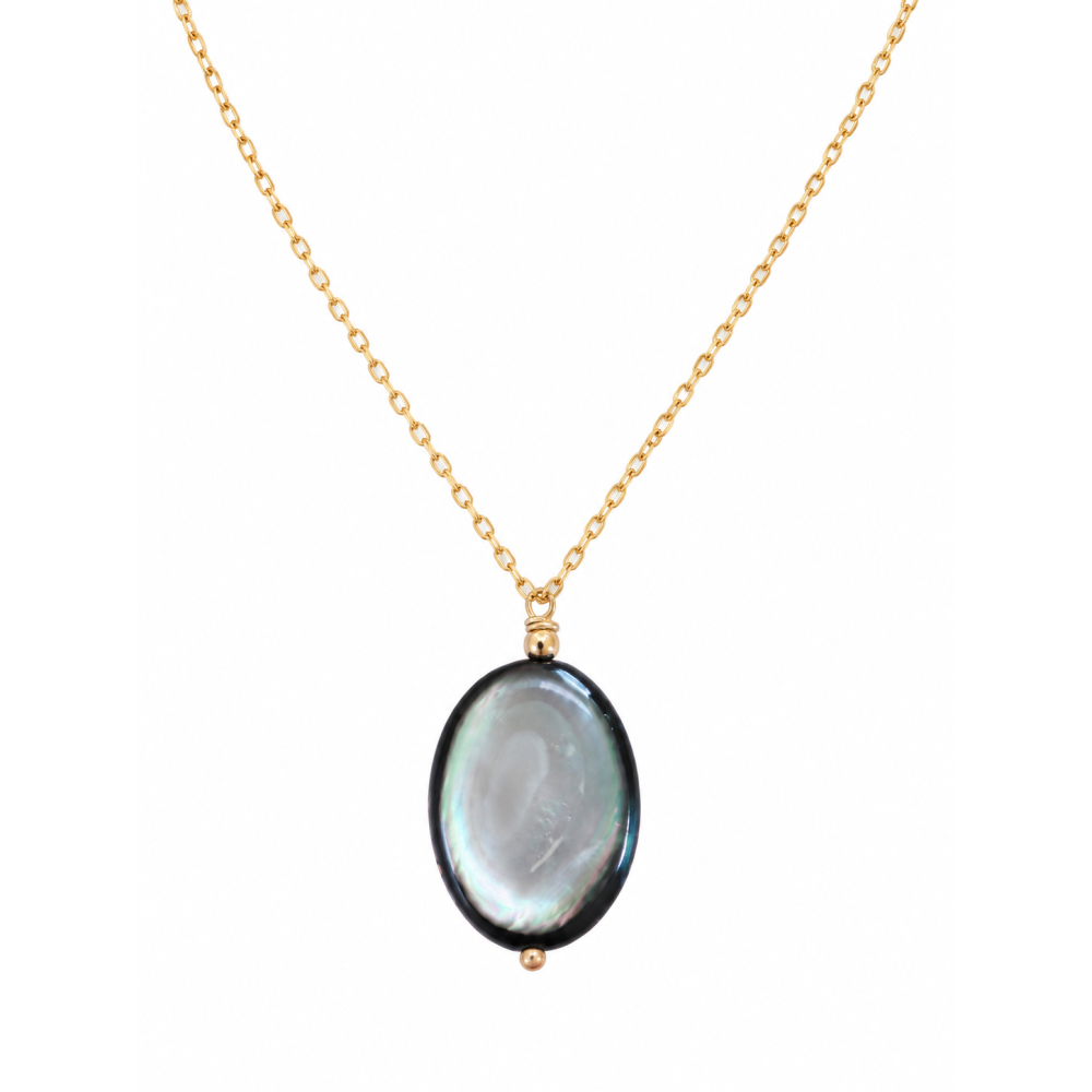 Collier en nacre grise & Gold Filled  CONACF0076G
