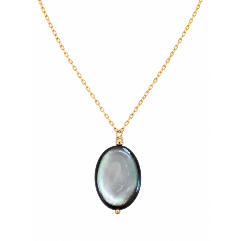Collier en nacre grise & Gold Filled  CONACF0076G