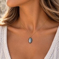 Collier en nacre grise & Gold Filled  CONACF0076G