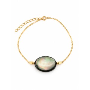 Bracelet en nacre grise &...