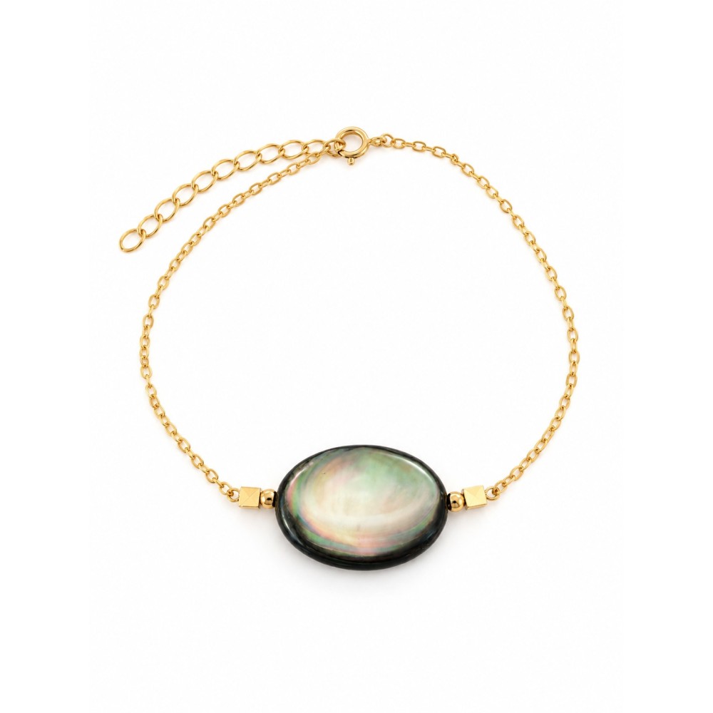Bracelet en nacre grise & Gold Filled BRNACF0073G
