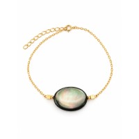 Bracelet en nacre grise & Gold Filled BRNACF0073G