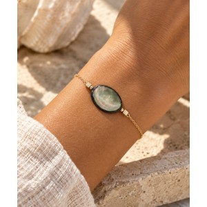 Bracelet en nacre grise & Gold Filled BRNACF0073G