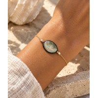 Bracelet en nacre grise & Gold Filled BRNACF0073G