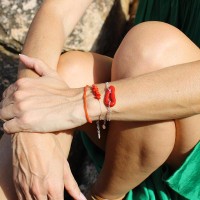 Bracelet en corail rouge et argent BRCORF0015A