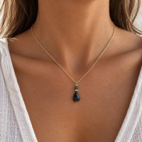Collier en nacre grise et agate mousse CONACF0077G