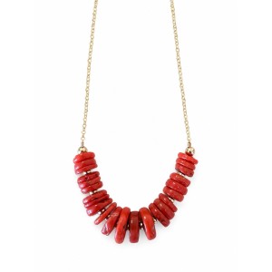 Collier en corail rouge,...