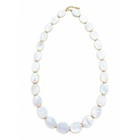 Collier en pastille de nacre blanche et Gold Filled CONACF0078G