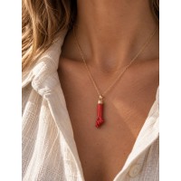 Pendentif Main en corail rouge et or 18 carats PDCORF0041O
