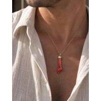 Pendentif Main en corail rouge et or 18 carats PDCORF0041O