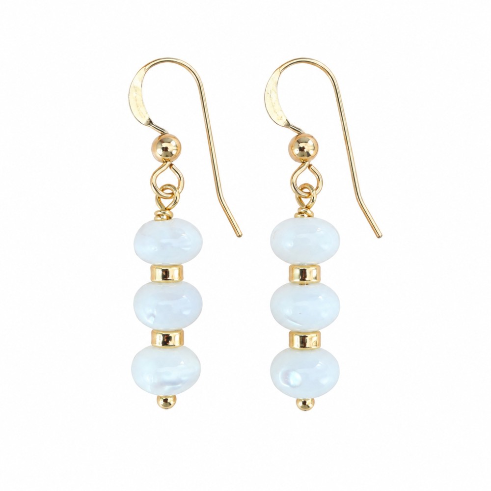 Boucles d'oreilles en rondelles de nacre BONACF007G