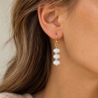 Boucles d'oreilles en rondelles de nacre BONACF007G