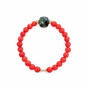 Bague en corail rouge et...