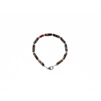 Bracelet homme en rhodonite et corail rouge BRCORH0014A