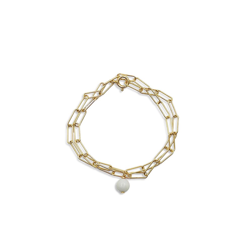 Bracelet chaine et sa perle de nacre BRNACF0014A
