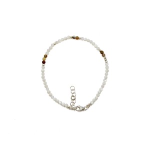 Bracelet en perle de nacre blanche et agate BRNACF0015A