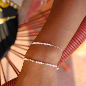 Bracelet en argent et perle de nacre blanche BRNACF0016A