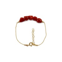 Bracelet en galet de corail rouge véritable BRCORF0050V