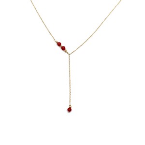 Collier en chaine délicate et perle de corail rouge COCORF0051V