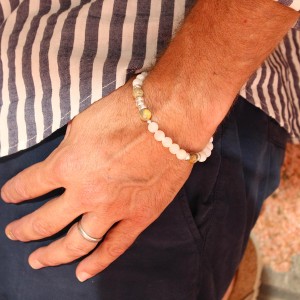Bracelet en perle de nacre et agate BRNACH003A