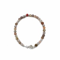 Bracelet garçon en corail rouge et agate BRCORENF0013A