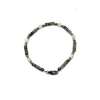 Bracelet perle de nacre blanche et turquoise BRNACH0011A