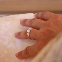 Bague en dégradé de perle de nacre blanche véritable BANACF0012V